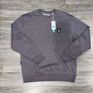 VISSLA Men's Charcoal/Purple Crewneck Sweater